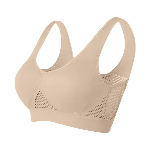 GPOECD Women Full Coverage Bralette Oversize No Underwire Seamless Comfort Bra Trim Open Work Design Z7172-Beige,XXXXXXL