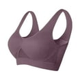 thumbnail image 1 of GPOECD Women Full Coverage Bralette Oversize No Underwire Seamless Comfort Bra Trim Open Work Design Z7172-Brown,XXXXXXL, 1 of 4