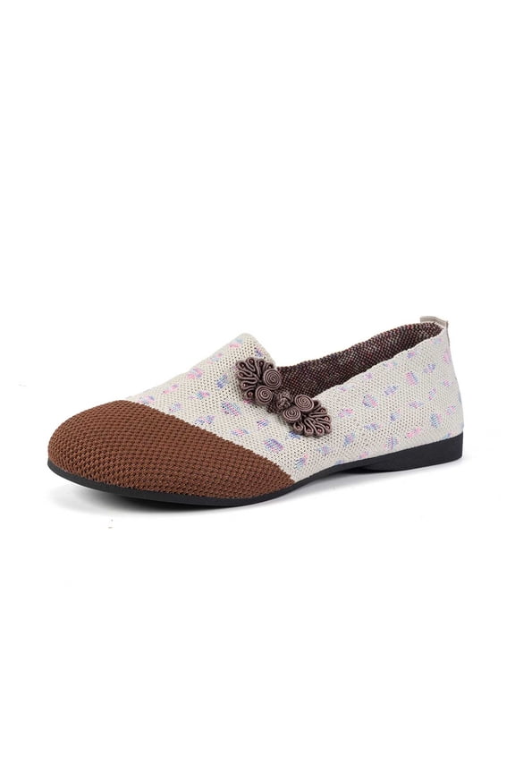 Women Loafers Casual On Breathable Comfortable Flat Walking Sneakers for Everyday Wear with Round Toe Design Womens Shoes Coffee,36