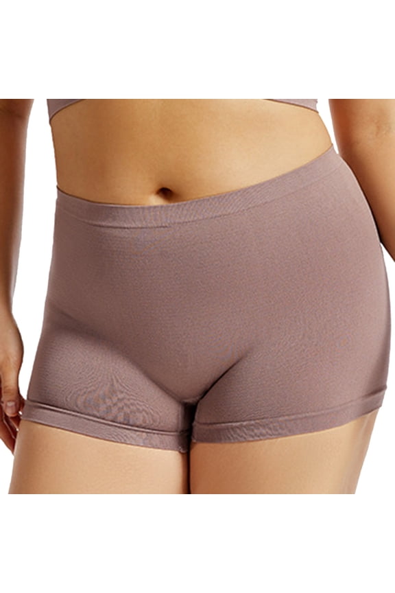 Women Oversize High Waist Seamless Underwear Thin Comfortable Full Coverage Panties Z7173-Rose Gold,XXXXXL