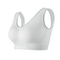 thumbnail image 1 of GPOECD Women Oversize No Wire Bra Supportive Seamless Underwear Comfortable Mesh Detail Z7171-White,XL, 1 of 5