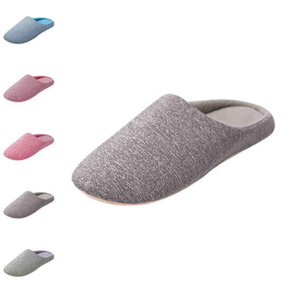 GPOECD Women Slippers Cozy Minimalist Footwear With Non- Sole For Home Leisure Soft Fuzzy Flat Slides House Slippers