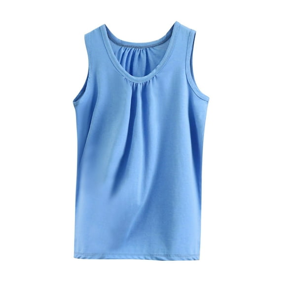 GPOECD Women Solid Color Loose Sleeveless Camisole Casual Comfortable Homewear Layering Basic Tank Top Undershirt Z7152-Light Blue，XXXL
