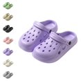 thumbnail image 1 of GPOECD Women and Men Clogs Comfortable Home Anti Breathable Open Toe Lightweight Sole Shoes for Indoor Daily Use Outdoor Slippers,Purple,7.5, 1 of 3