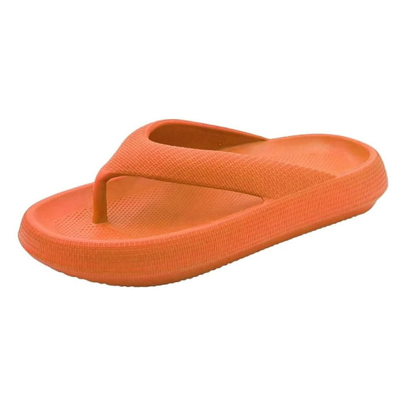 GPOECD Women's Flip Flop Sandals Non Soft Sole Summer Casual Outdoor Bathroom Slippers Comfortable Thick Soled Couples Wear Orange,10.5