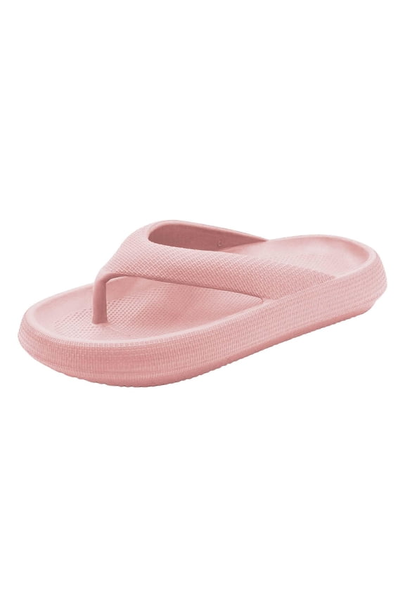 Women's Flip Flop Sandals Non Soft Sole Summer Casual Outdoor Bathroom Slippers Comfortable Thick Soled Couples Wear Pink,8.5