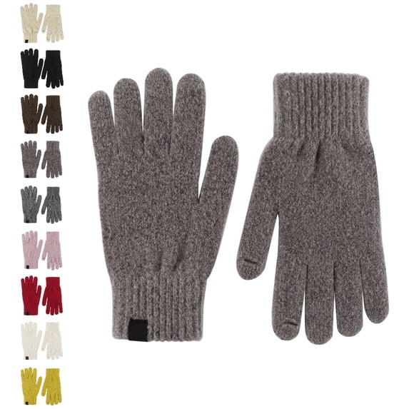 GPOECD Women's Knitted Gloves Solid Color Warm Winter Touchscreen Friendly Winter Gloves Women Soft and Comfortable for Daily Use and Outdoor Activities