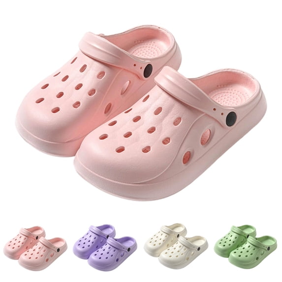 GPOECD Women's Slippers Comfortable Home Slippers with Sole and Breathable Open Toe Design for Indoor Use Beach Sandals for Woman Pink,6.5