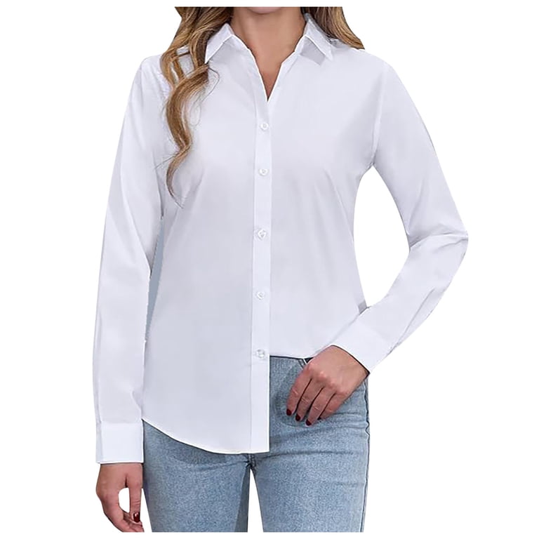 women's formal dress shirts Elegant Black Women's Shirt with Gold Buttons | Silk-Cotton Blend