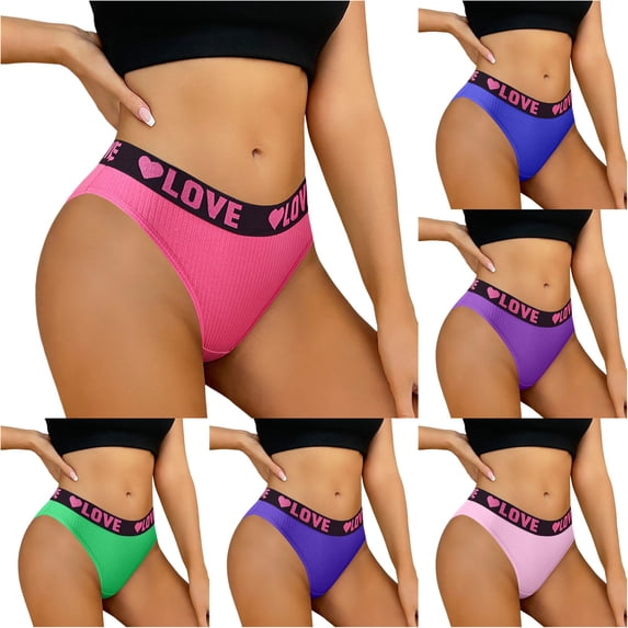 GPOECD Womens Briefs Stylish Breathable Triangle Panties with Wide Waistband for Mature Women Comfort Fit Panties for Women,Hot Pink,XS