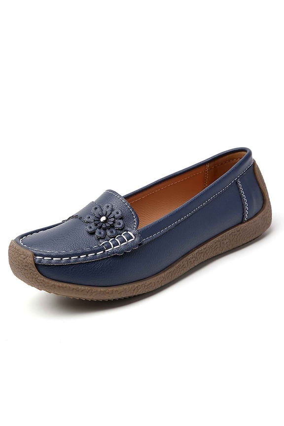 Womens Loafers Casual for Everyday Wear Comfortable Closed Toe and Heel Design for All Seasons with Casual Pants Shoes for Women Blue,37