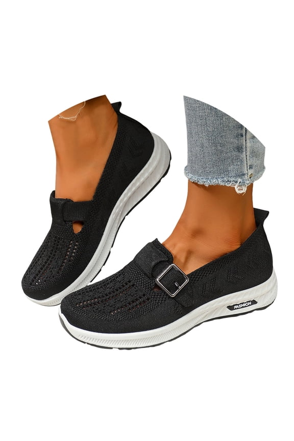 Womens Running Shoes Summer Trainers Lightweight Orthopaedic Walking Style Wide Foot Comfortable Outdoor Sports on Footwear Casual Shoes for Women Black,36