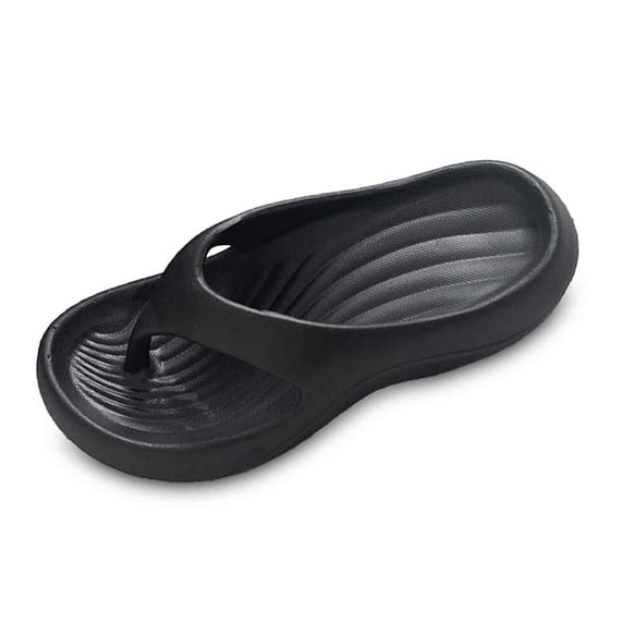 GPOECD Womens Summer Fashion Flip Flop Solid Color Slippers Outdoor Beach Slides Casual Slippers for Women Comfortable Z10142-Black,6