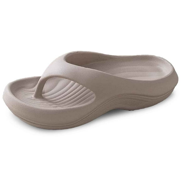 GPOECD Womens Summer Fashion Flip Flop Solid Color Slippers Outdoor Beach Slides Casual Slippers for Women Comfortable Z10142-Grey,10