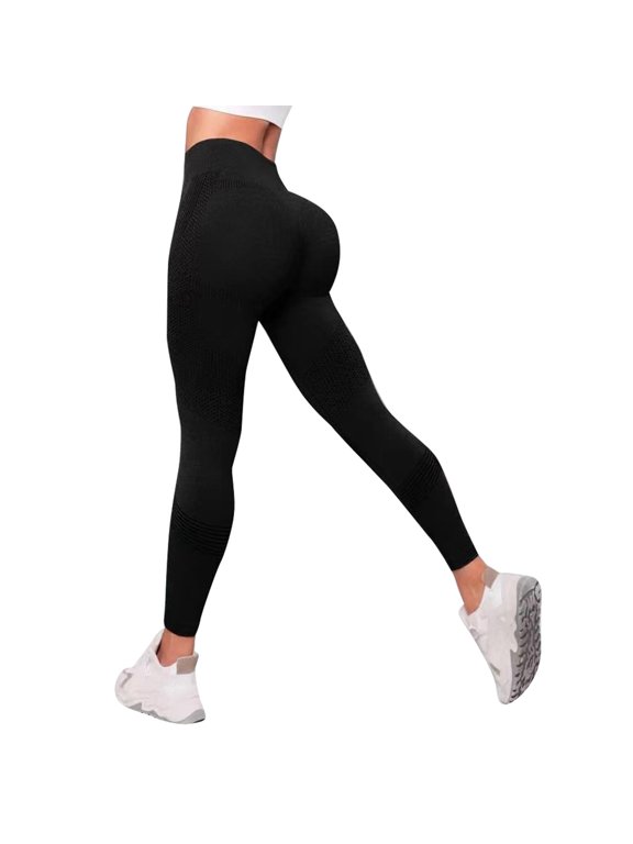 Workout Leggings for Women Versatile High Flex Performance Knit Yoga Pants for Women Everyday Comfort Exercise Wellness,Black,XL