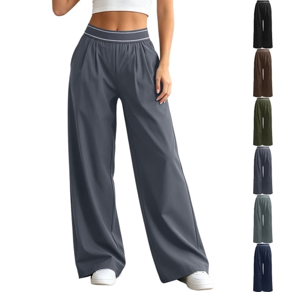 GPOECD Yoga Pants for Women Effortless Wide Leg Joggers with Slim Fit and Seamless Comfort Versatile Casual Trousers for Yoga and Daily Wear Wide Leg Sweatpants GY1,S