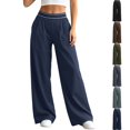 thumbnail image 1 of GPOECD Yoga Pants for Women Effortless Wide Leg Joggers with Slim Fit and Seamless Comfort Versatile Casual Trousers for Yoga and Daily Wear Wide Leg Sweatpants Navy,L, 1 of 8