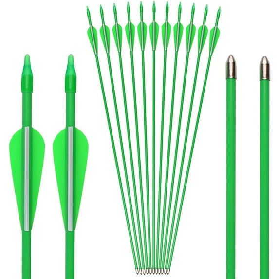 GPP New Fiberglass Archery Arrows, 12 Pieces
