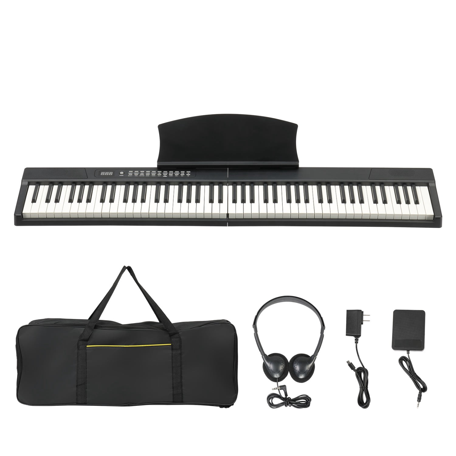 GPP-204 88 Key Magnetic Connection Piano Semi-Weighted Standard Digital Piano with MIDI Bluetooth, Handbag，Headphone，for Piano Lover Black color