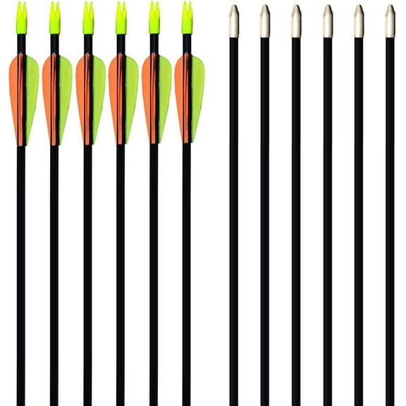 GPP 28" Recurve Bow Fiberglass Archery Target Arrows for Practice Arrow or Youth, Pack of 12