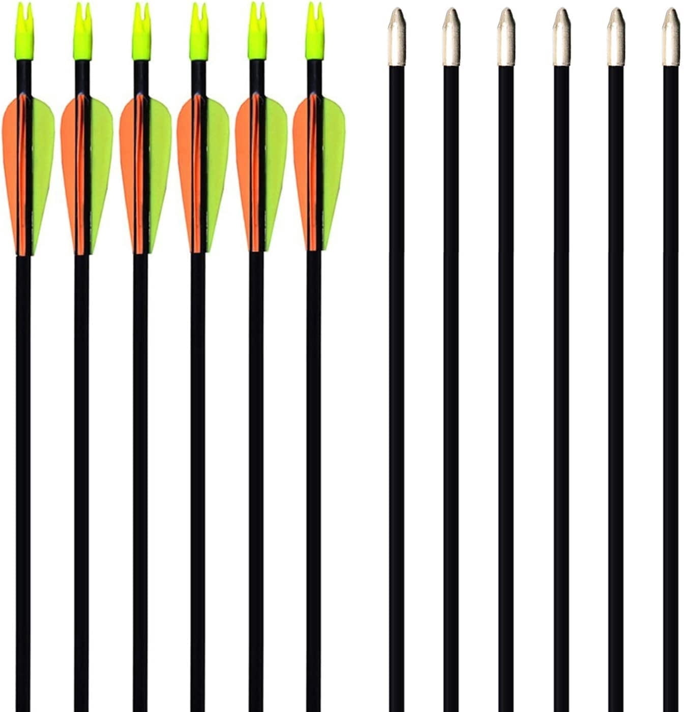 GPP 28" Recurve Bow Fiberglass Archery Target Arrows for Practice Arrow or Youth, Pack of 12