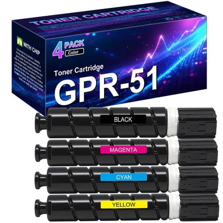 GPR-51 GPR51 Toner Cartridge Compatible for Canon GPR 51 8516B003AA 8517B003AA 8518B003AA 8519B003AA for ImageRunner Advance C250 C250if C350 C350if Printer