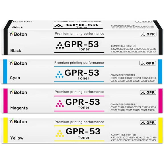GPR-53 Toner Cartridge Compatible for Canon GPR53 GPR 53 ImageRunner Advance iR-ADV C3025i C3325i C3330i C3525i C3530i C3725i C3730i C3826i C3830i C3835i Printher(4 Pack)