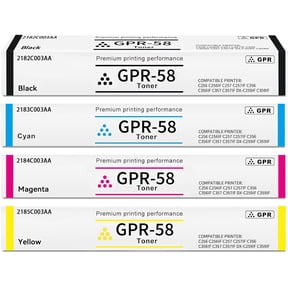 GPR-58 GPR58 Toner Cartridge High Yield Compatible for Canon Imagerunner Advance iR-ADV C256 C256iF C257 C257iF C356 C356iF C357 C357iF Printer (4-Pack,Black Cyan Magenta Yellow)