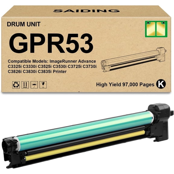 GPR53 GPR 53 GPR-53 Drum Unit 1-Pack Replacement for Canon ImageRunner Advance C3325i C3330i C3525i C3530i C3725i C3730i C3826i C3830i C3835i Printer