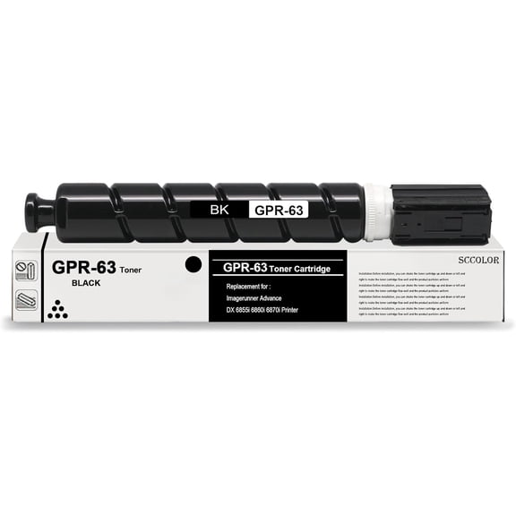 GPR63 GPR-63 Black Toner Cartridge Compatible for Canon GPR 63 High Yield Toner Replacement for Canon ImageRUNNER Advance DX 6855i 6860i 6870i Printer