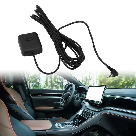GPS Antenna With 3.5mm Angled Connector For Car Truck SUV For DASH Cam Signal Enhancement, External Receiver Module For Navigation Systems, Black