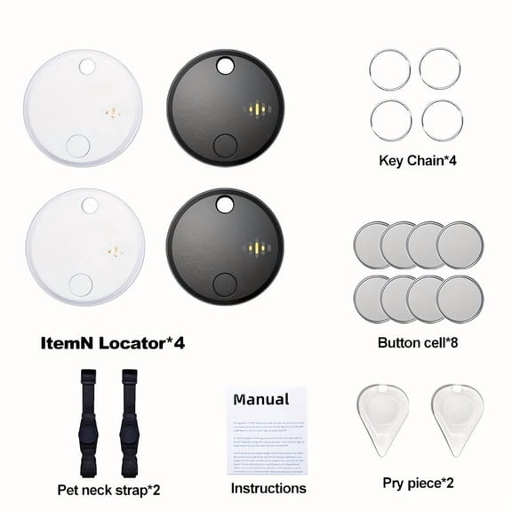 GPS Anti-Lost Tracker for Vehicles, Luggage, Kids - Real-Time Tracking, No Install, iOS/, Global Coverage, 4-PACK