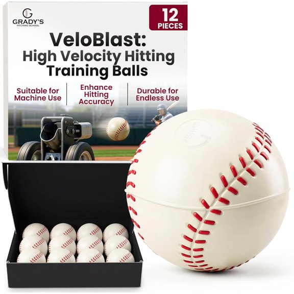 GPS Athletics VeloBlast 3.5 oz  High-Density Foam Machine Balls for Hitting Development, Bat Path Precision, and High Velocity Hitting Training No Sting
