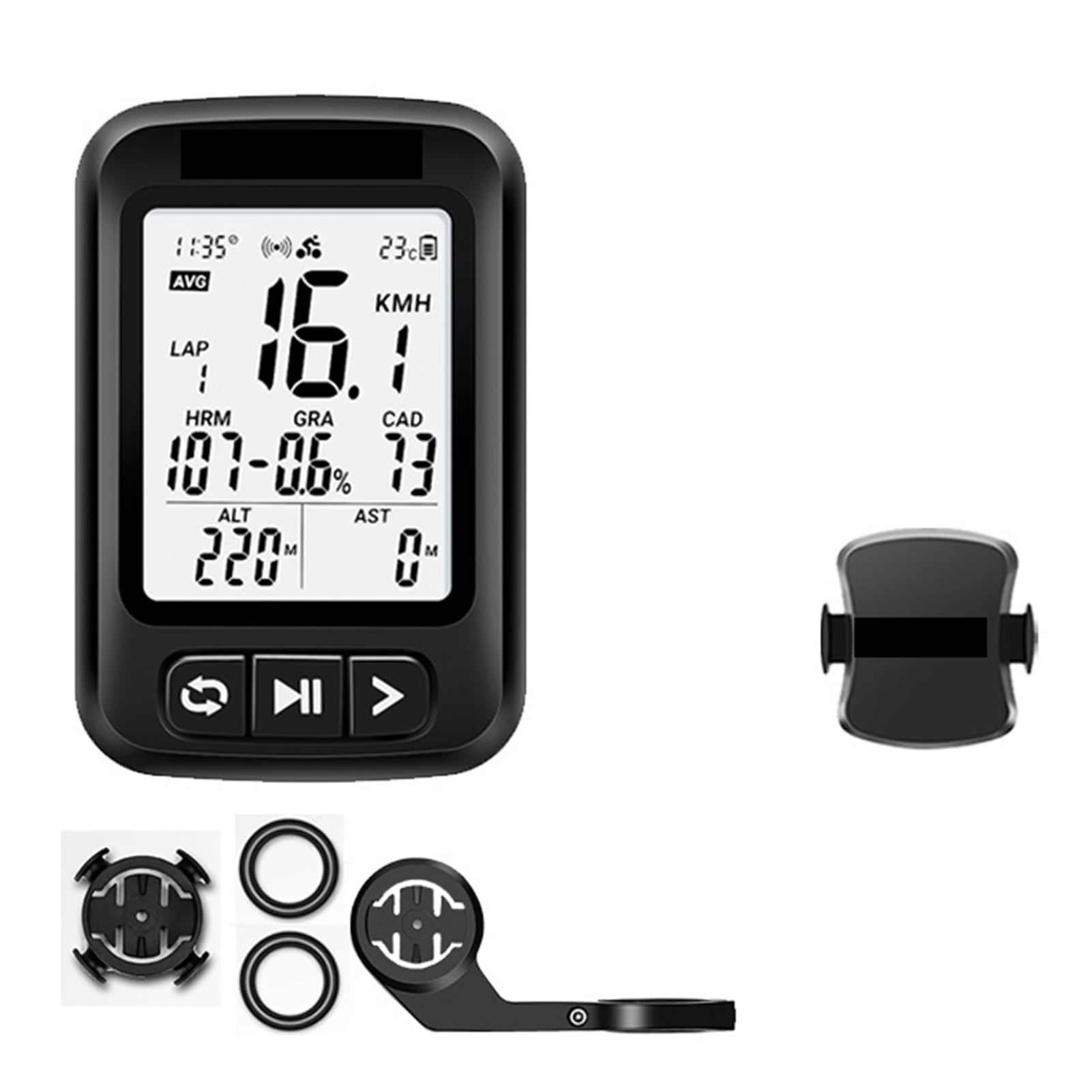 GPS Bike Computer Waterproof Bicycle Speedometer Bluetooth Wireless ...