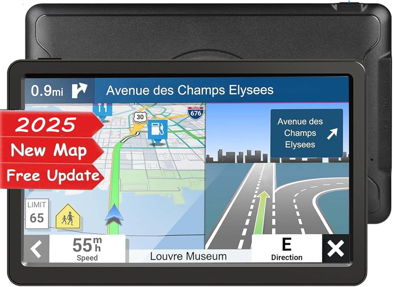 GPS Navigation For Car Truck - 9 Inch Navigation System With 2023 Lifetime Free Map Updates, Pre-Loaded US/CA/MX Maps, Voice Broadcast, Speed Camera Warning And Touch Screen, Vehicle GPS Unit Handheld - View #10