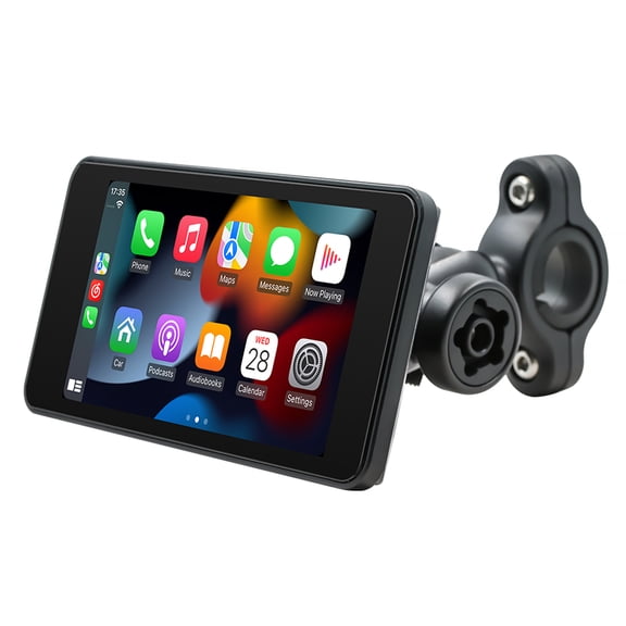 GPS Carplay 5 inch for Motorcycle with Wireless CarPlay & Android Auto, GPS Navigation, Supports Bluetooth, Siri/Google Voice Control, Custom Boot Logo, Bracket