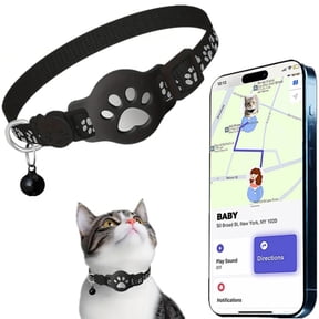 GPS Cat Tracker Collar for Android - Waterproof Pet Locator with No Monthly Fee, Advanced Tracking for Small & Large Cats, Safety Solution, Black