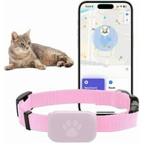 GPS Cat Tracker, Unlimited Range Waterproof Cat Tracker GPS Collar, Helps Locate Your Cat, for Kittens, No Monthly Fees, for Apple Find (Compatible with iOS/Android),PK