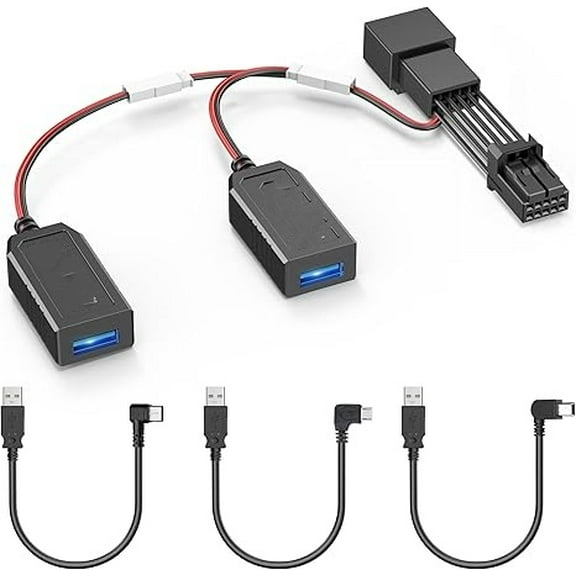 GPS Dash Cam Power Adapter, (10Pin Type A Connector)Mirror Camera Radar Charger Station GPS Dashcam Charger Cable for Select Subaru, Nissan, Infiniti and More with Auto-dimming Rearview Mirror