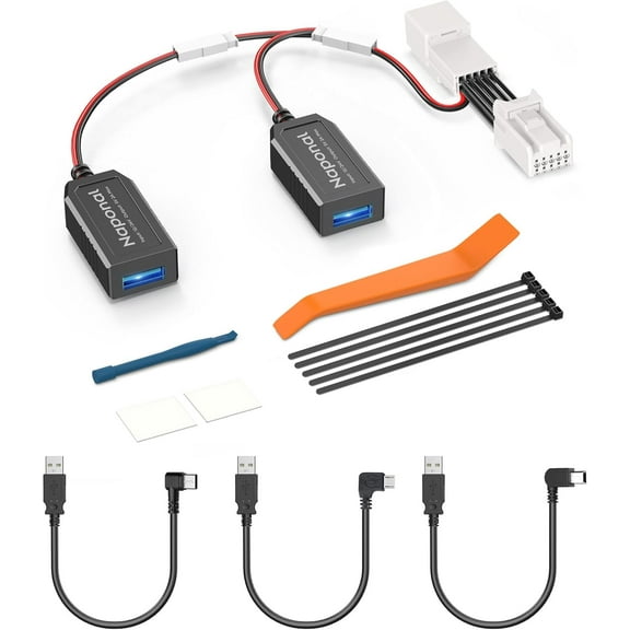 GPS Dash Cam Power Adapter,(10Pin Type C Connector)Mirror Camera Radar Charger Station GPS Dashcam Charger Cable for Select JEEP Cherokee,Dodge Ram,Chrysler Pacifca,Connects to Rearview Mirror