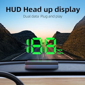 GPS Digital Speedometer HUD Head Up Display MPH KMH Universal Car Truck Speed Meter Overspeed Alarm Real Time GPS Speed Gauge USB Plug Play Dashboard Mounted Vehicle Display System