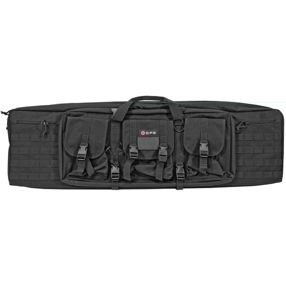 GPS Double Rifle Case Black 600D Polyester 42 L X 12.75 H X 9 W, DRC42