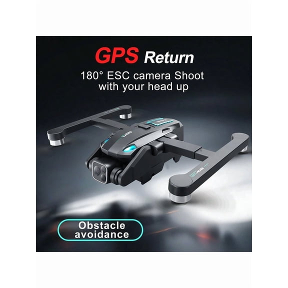 GPS Drone With 4K Camera For Adults, Brushless Motor, RC Quadcopter With Auto Return, Follow Me, Circle Fly, Waypoint Fly, Altitude Hold With 2*Battery