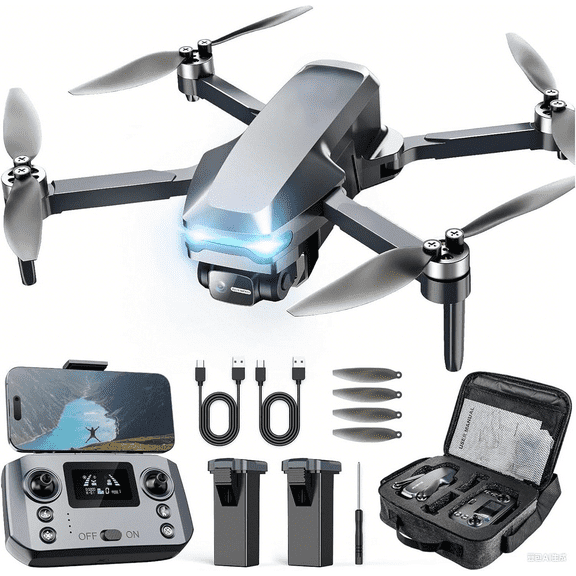GPS Drone with Camera 4K, Under 249g, 45 Mins Flight, Brushless Motor, Light, Auto Follow, Tap Fly & Circle Fly, One Key Start, Foldable Drone for Adults Beginners