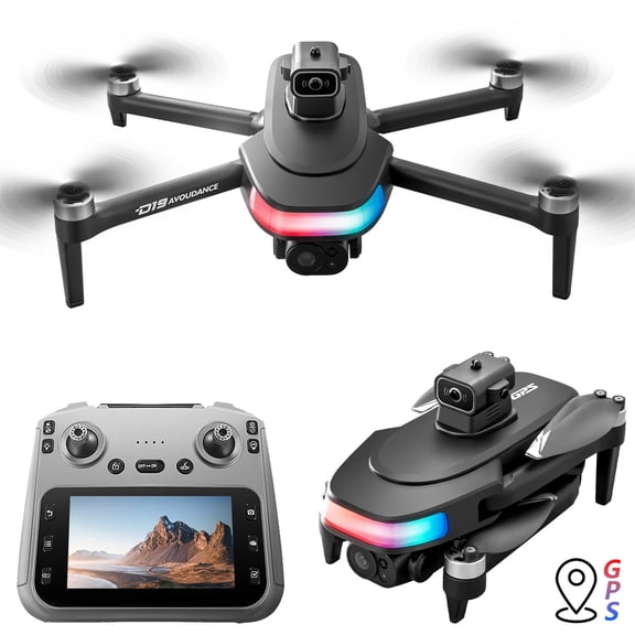 GPS Drone With 2K Camera 4.5 Inches Screen Remote Control Brushless Motor And Cool Lights Drones 5G RC Quadcopter For Kids Adults