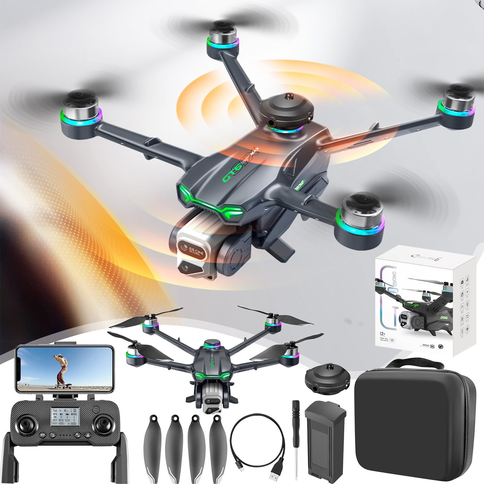 GPS Drone With Camera For Adults & Beginners - 5G WiFi FPV, Foldable, Brushless Motors, Auto Return, Follow Me, Altitude Hold