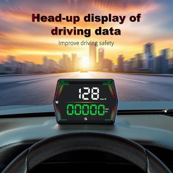 GPS Head Up Display Digital Speedometer With Overspeed And Fatigue Alarm Auto Brightness HUD 10Hz Dual-Mode Accurate Real-Time Data For Car Truck Bus Fit