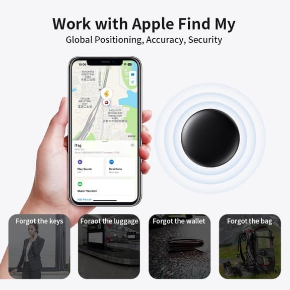 GPS Monitoring Device, Intelligent Tag with Magnetic , No Subscription Charges, GPS Tracker for Ios