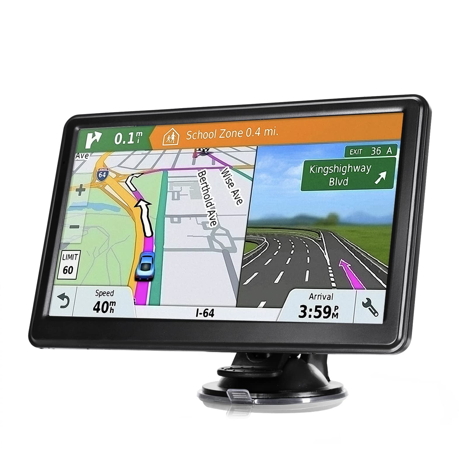 GPS Navigation for Car, 2024 Map 7 inch Touch Screen Car GPS