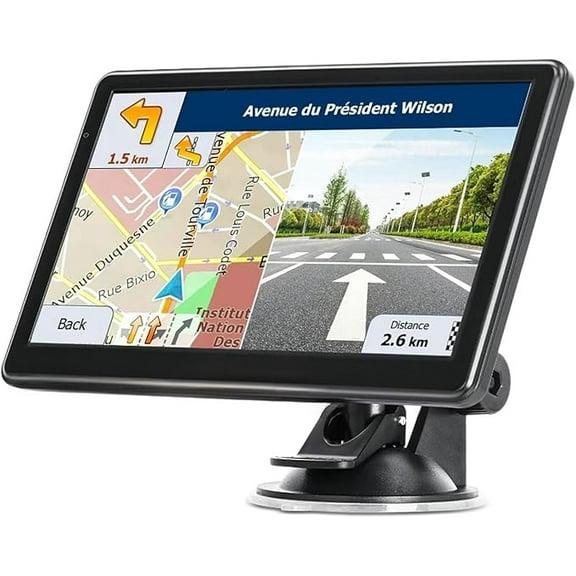 GPS Navigator for Car Truck RV, 7 Inch Touch Screen, Latest 2025 Maps for Car GPS, Support Voice Turn-by-Turn Guidance, Speed and Red Light Warning, Custom Truck Routing